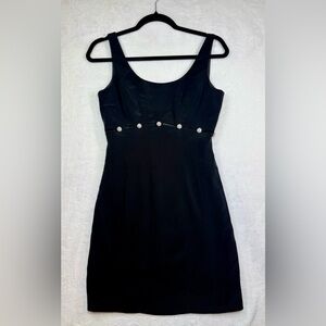 Vintage Cache Black Cutout Mini Dress with Rhinestones in size 2 Party Date LBD